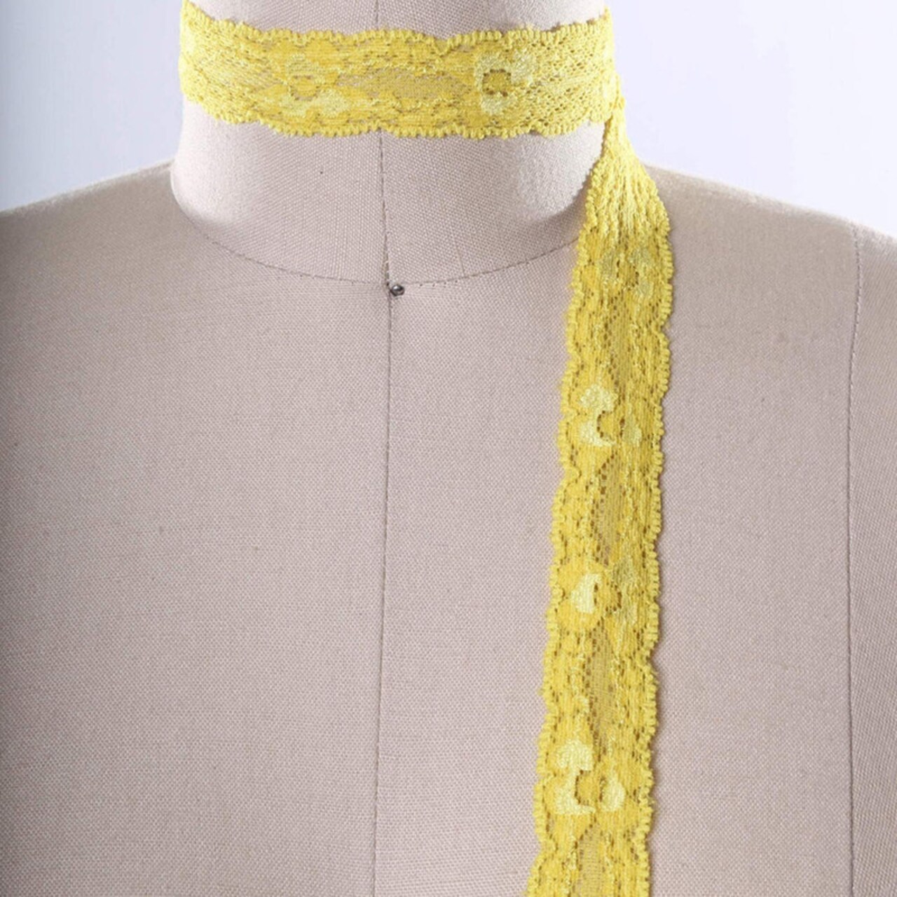 2 Yards Bright Yellow Stretch Lace Trim 7/8" Floral Elastic Ribbon for Lingerie Sewing & Crafts